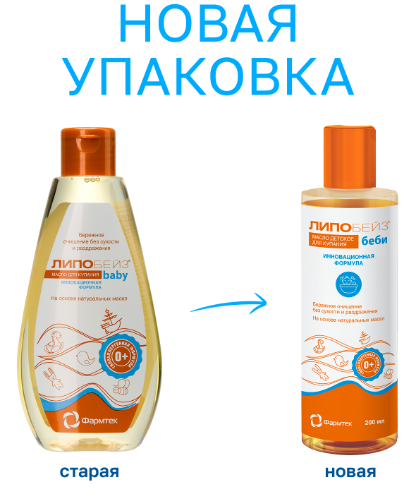 ЛИПОБЕЙЗ Беби Масло для купания | Активные ингредиенты